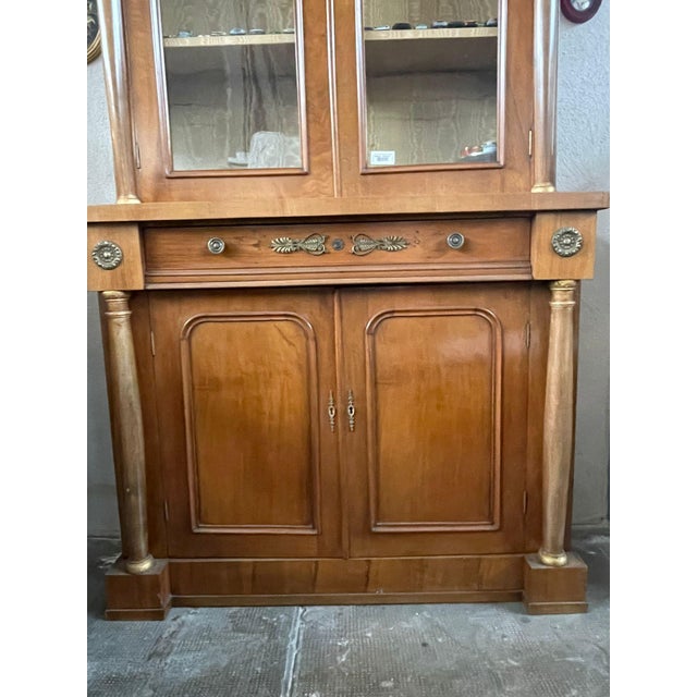 Vintage Empire-Style Display Cabinet in Wood with Bronze Decorations, 1960s For Sale - Image 14 of 17