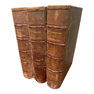Antique French Conversation Dictionary – 2nd Edition, Set of 3 Brown Books