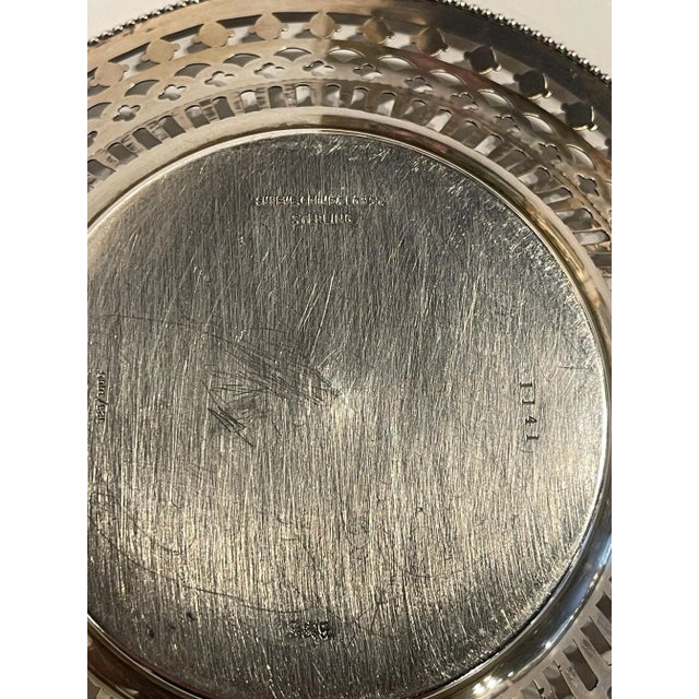 Sterling Silver Salver with Reticulated Border, 19th Century For Sale In Savannah - Image 6 of 8