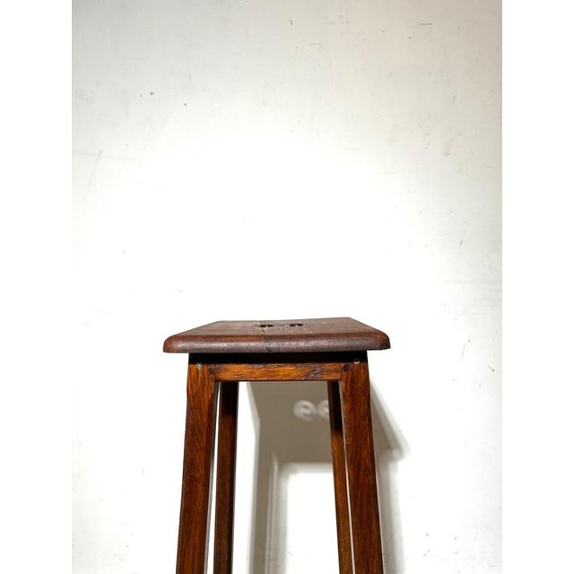Vintage Wooden Bar Stool For Sale - Image 4 of 6