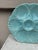 French aqua turquoise Majolica oyster plate signed Sarreguemines Majolica, circa 1870. 6 shells and space for the lemon on...