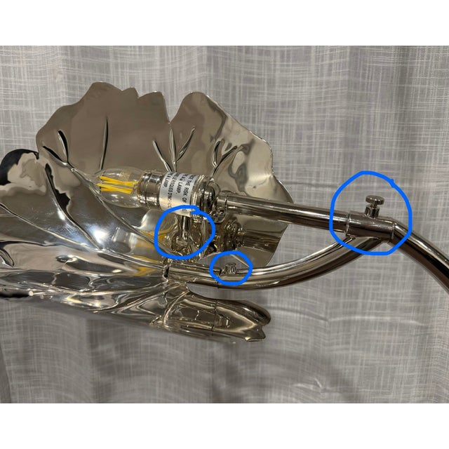 2020s Organically Glamorous “Rimini” Nickel Floor Lamp by Global Views For Sale - Image 5 of 8