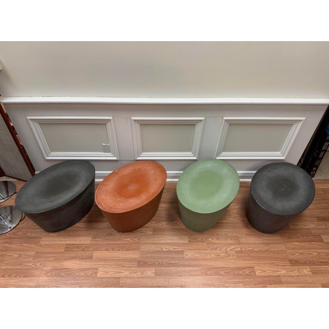 Late 20th Century Authentic Maya Lin for Knoll Studio Concrete "Stone" Stool / Side Table For Sale - Image 9 of 10