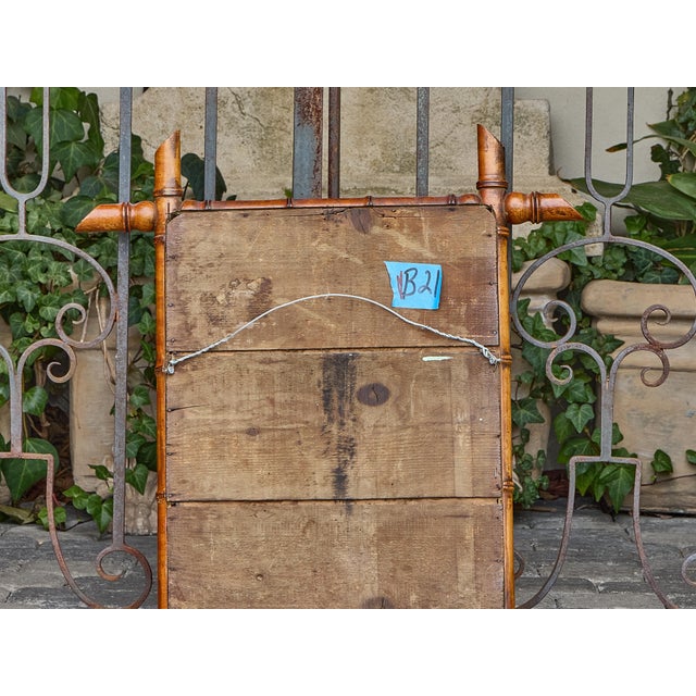 French Faux Bamboo Wall Mirror with Turned Wood Frame, circa 1900 For Sale - Image 12 of 12