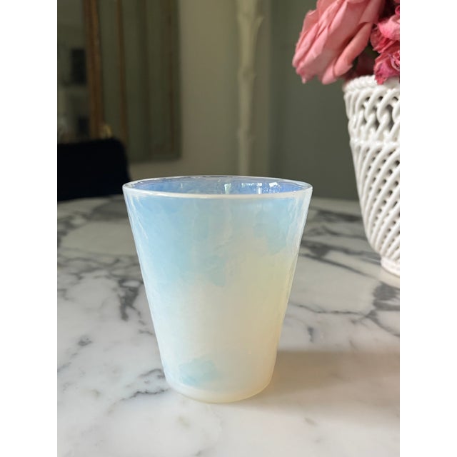 Traditional Vintage Effetre Murano Opalescent 8 Oz Glass Tumblers / Murano Drinking Glasses - Set of 3 For Sale - Image 3 of 13