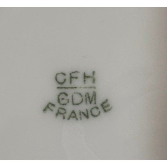 Stunning antique French Limoges-style ceramic floral gilt tureen or serving bowl. Marked "CFH/GDM France" at bottom....