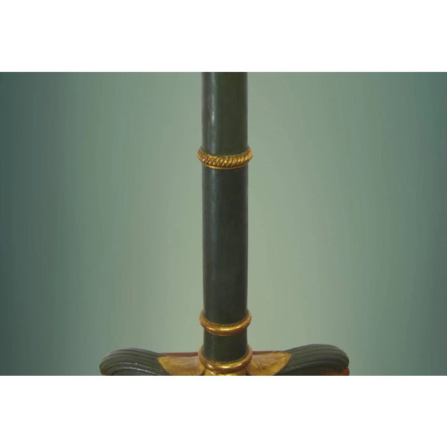 Etruscan Style Carved Wooden Floor Lamp, 1940s For Sale - Image 4 of 9