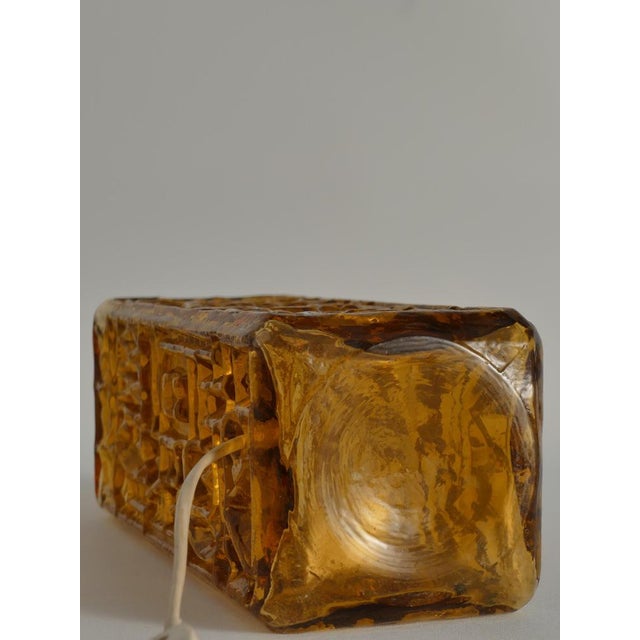 Large Amber Glass Table Lamp by Gustav Leek for Orrefors, 1960s For Sale - Image 10 of 12