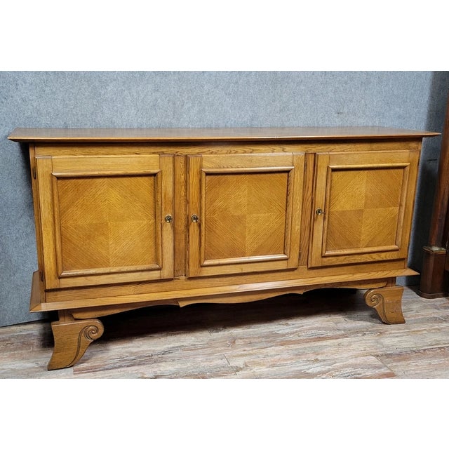 Wood Art Deco Oak Sideboard, 1940 For Sale - Image 7 of 8