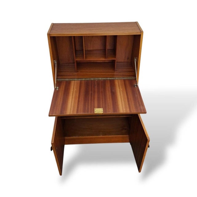 Brown Mid-Century Modern Remploy Teak Secretaire, 1960s For Sale - Image 8 of 9