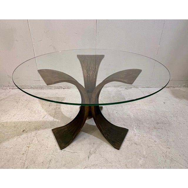 1980s Brutalist Brass Side Table, 1980s For Sale - Image 5 of 5