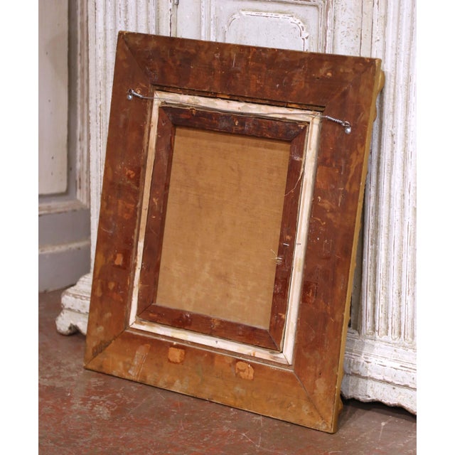 19th C. French Oil on Canvas Painting of Monk Playing Violin in Gilt Frame For Sale - Image 9 of 9