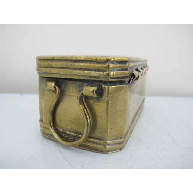 Brass Antique Mindanao East Indian Brass Copper Inlay Betel Nut Snuff Box For Sale - Image 8 of 11