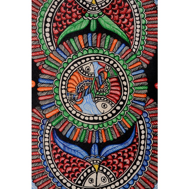 Celebrate the richness of Indian folk-art tradition with this intricate, original hand-painted Madhubani artwork by Mamta...