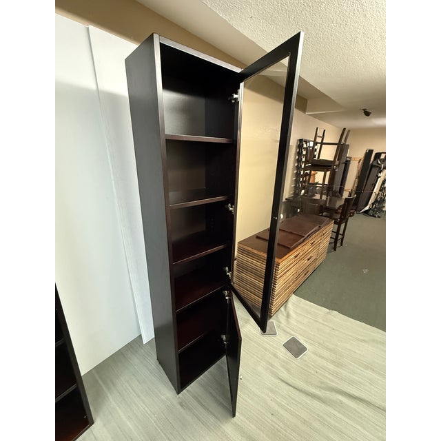 Wood Tall Wood Display Cabinet With Glass Door and Lower Storage For Sale - Image 7 of 12