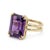 14k Yellow Gold Plated Emerald-Cut Amethyst Statement Ring – Double Band Solitaire Ring, Size 7 For Sale - Image 4 of 6
