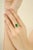 Vintage Inspired 14k Gold 2.78Ct Emerald and Diamond Halo Cocktail Ring Size 6 For Sale In New York - Image 6 of 11