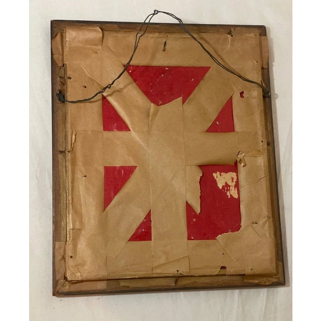 Antique Hand Embroidered Greek Christian Orthodox Sailor Crucifix Cross Art For Sale - Image 9 of 11