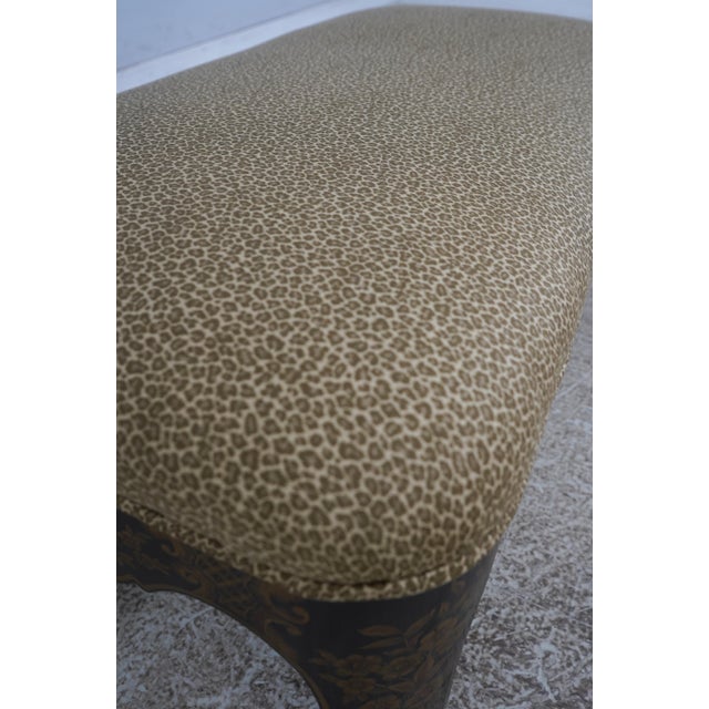 Chinoiserie Decorated Upholstered Window Bench Ottoman For Sale - Image 10 of 12