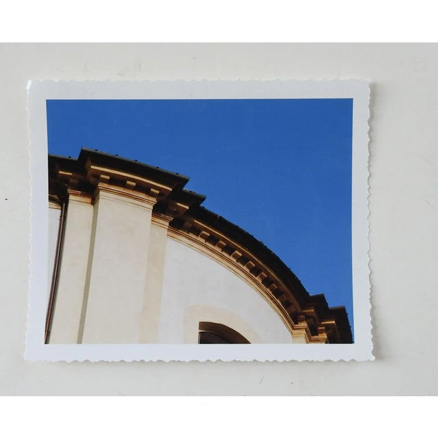 Small late 20th century photograph on glossy paper by Eric C. Weller (20th century) Texas. Architectural detail and blue...