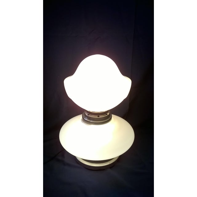 White Murano Glass Table Lamp from Mazzega, 1970s For Sale - Image 8 of 10