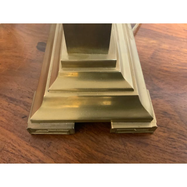 20th Century Greek Revival Bronze Column Table Lamp For Sale - Image 12 of 16