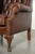 English Brown Cowhide Chesterfield Wing Lounge Chair For Sale - Image 11 of 13