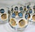 Culver Ltd. Mid 20th Century Mid-Century Modern Turquoise & Gold Medallion Roly Poly Cocktail Glasses, Attributed to Culver – Set of 7 For Sale - Image 4 of 8