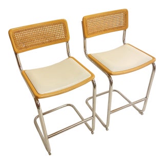Cesca Style Bar Stool Pair For Sale
