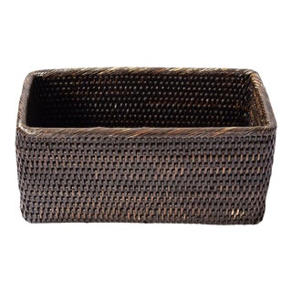Artifacts Rattan Petite Basket in Tudor Black - 10" For Sale