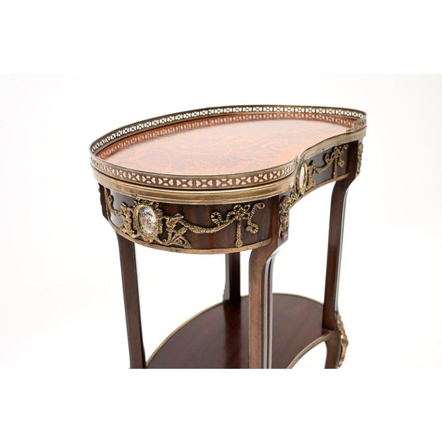 Brown French Kidney Side Table, 1950s For Sale - Image 8 of 12