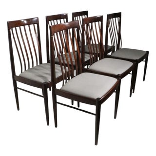 Set of Six Mid Century Danish Modern Dining Chairs by H. W. Klein for Bramin Mobler For Sale