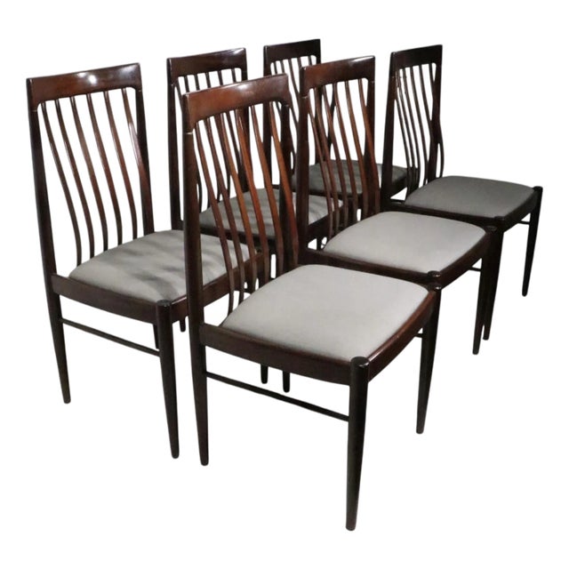 Set of Six Mid Century Danish Modern Dining Chairs by H. W. Klein for Bramin Mobler For Sale