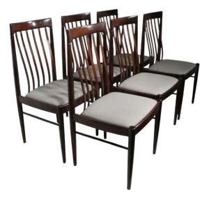 Set of Six Mid Century Danish Modern Dining Chairs by H. W. Klein for Bramin Mobler
