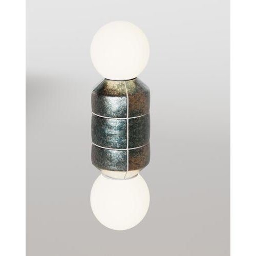 Navazi Medium Wall Lamp in Scorched Coal Ceramic and Glass by Svitanok For Sale - Image 18 of 18
