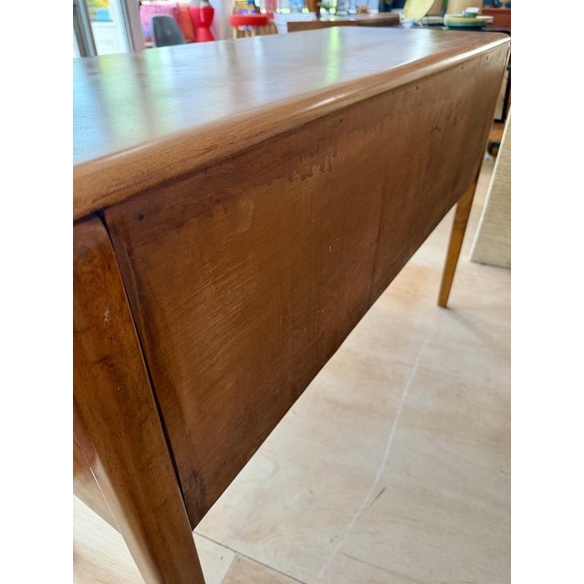 1940s Two Drawer Solid Maple Console Table For Sale - Image 9 of 13