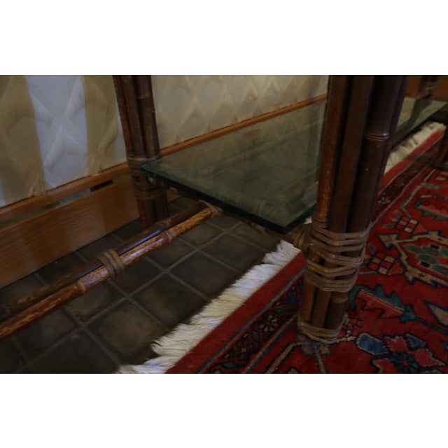 Brown McGuire Glass and Bamboo Hallway Side Table For Sale - Image 8 of 9