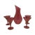Mid 20th Century Red Cranberry Iridescent Decanter Carafe With Cordial Sherry Glasses Set- 4 Pieces For Sale - Image 4 of 4
