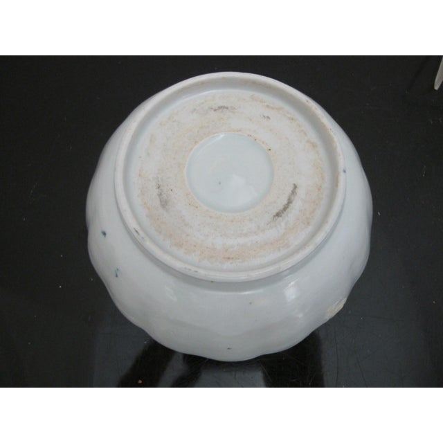 Chinese Antique Chinese Blue & White Hand Painted Mountain Village Landscape Bowl For Sale - Image 3 of 3