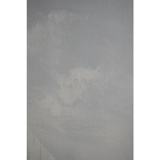 h.luhrs Artist Signed Schooner Oil Painting on Canvas For Sale - Image 10 of 14