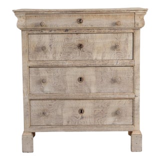 1880s French Gustavian Oak Chest of Drawers For Sale