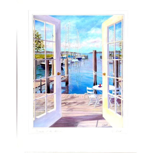 Dockside at the Marina Carol Saxe American Date: 2001 Poster Size: 28 in. x 22 in. (71.12 cm x 55.88 cm)