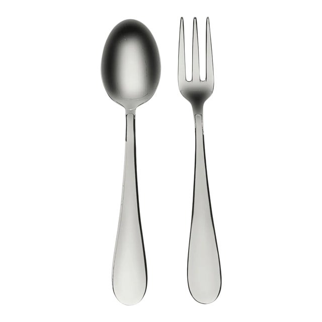 Mepra Natura 2-Piece Serving Set (fork & Spoon), Ice For Sale