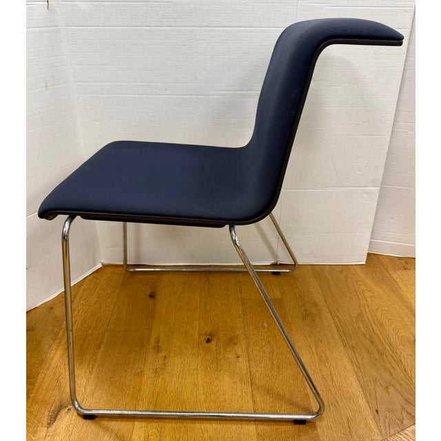 Set of six Alain Berteau Tab stackable chairs, designed for Bulo. With their sleek silhouette and functional stackable...