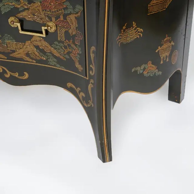 1980s Drexel Heritage Chinoiserie Decorated & Gilt Commode For Sale - Image 10 of 13
