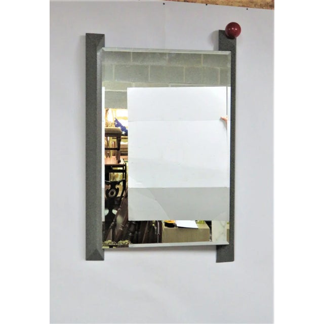 Glenn Elvig Modern Design Console Table and Mirror from his " RED BALL" series, Both are made of wood with a grey and...