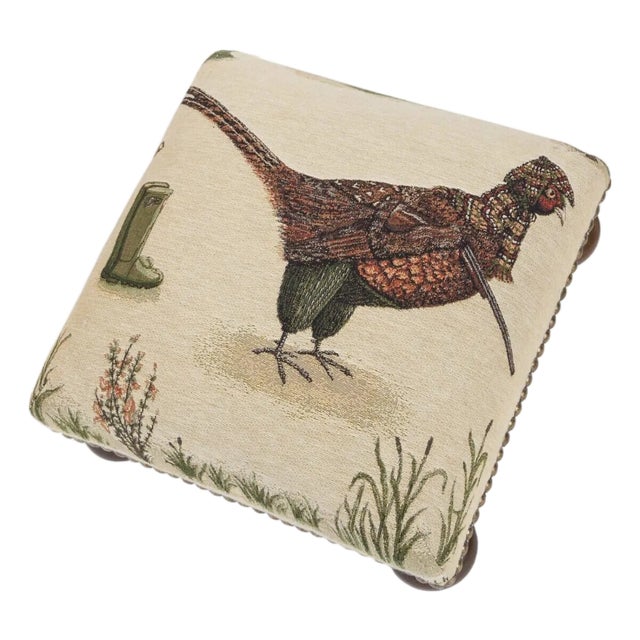 Phillip Pheasant Tapestry Footstool For Sale