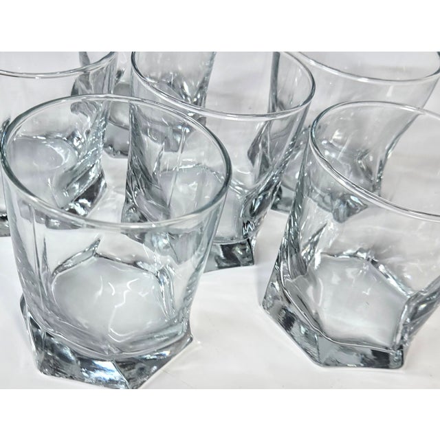 Glass Twisted Rocks Lowballs- Set of Six For Sale - Image 7 of 11