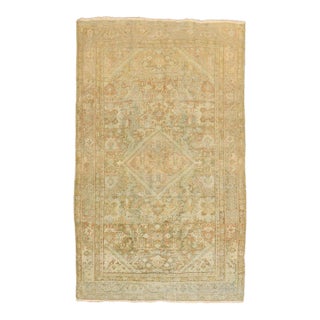 Early 20th Century Pastel Shabby Chic Persian Mahal Rug - 4'4" x 6'7" For Sale