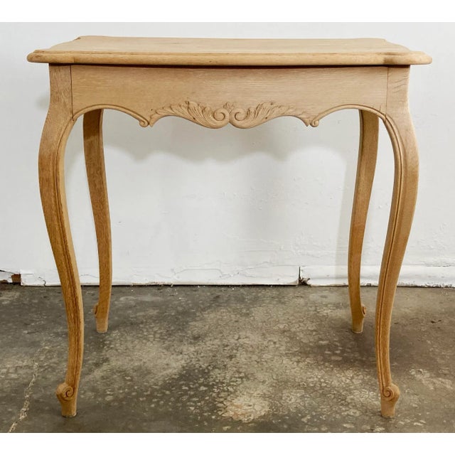 Vintage French Louis XV Style Bleached Wood Table For Sale - Image 4 of 11
